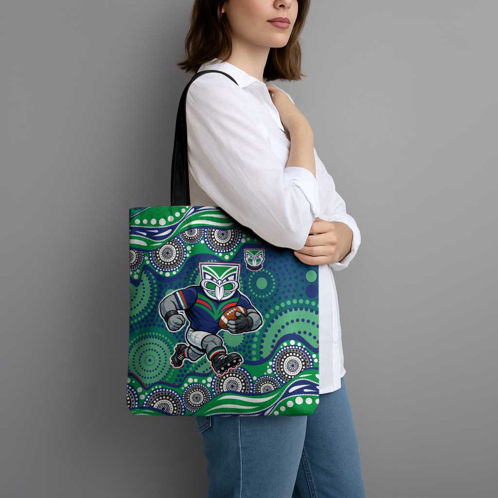 New Zealand Warriors Tote Bag Aboriginal Dot Pattern - Rugby Mascot Heritage Pride