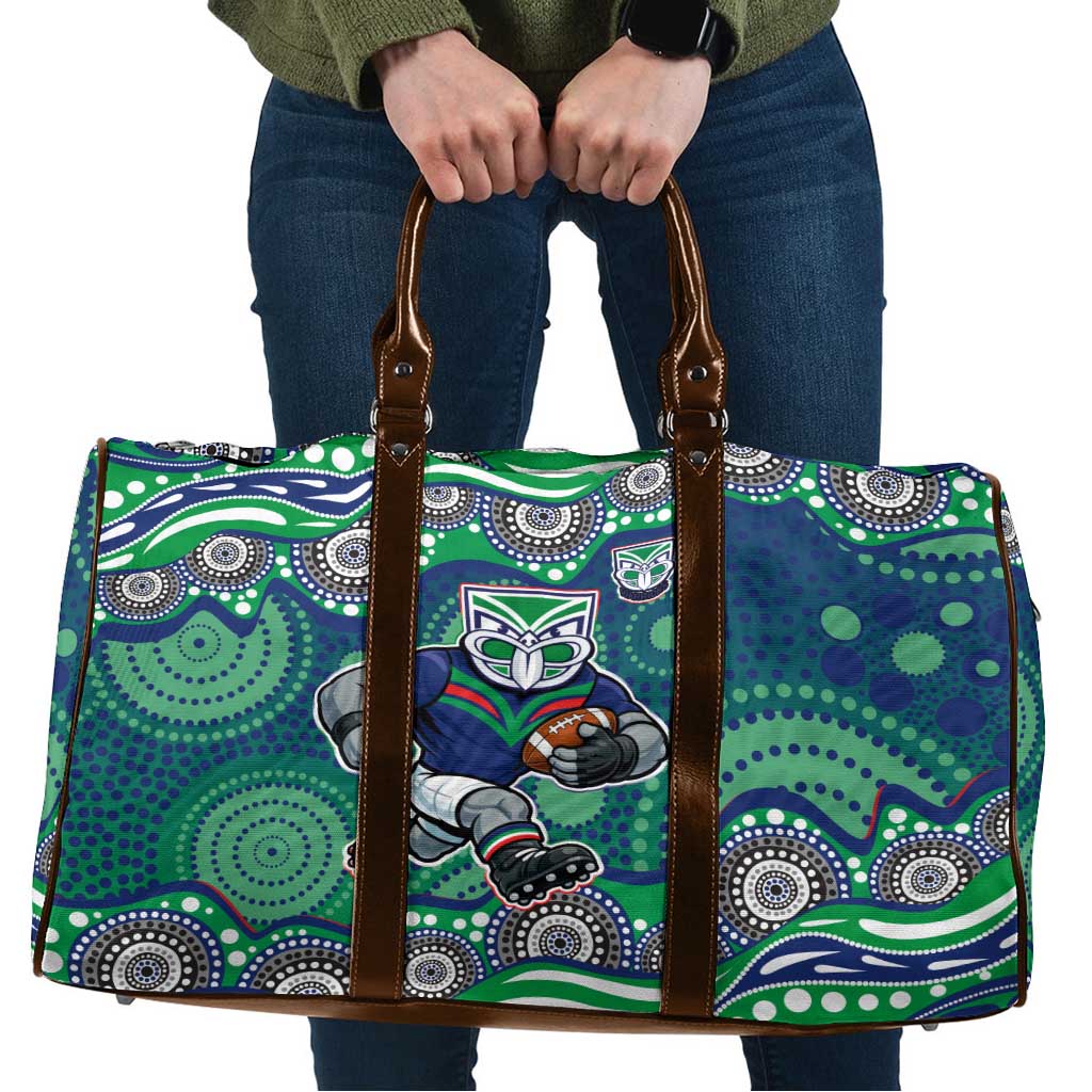 New Zealand Warriors Travel Bag Aboriginal Dot Pattern - Rugby Mascot Heritage Pride