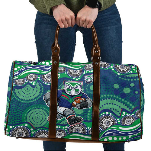 New Zealand Warriors Travel Bag Aboriginal Dot Pattern - Rugby Mascot Heritage Pride