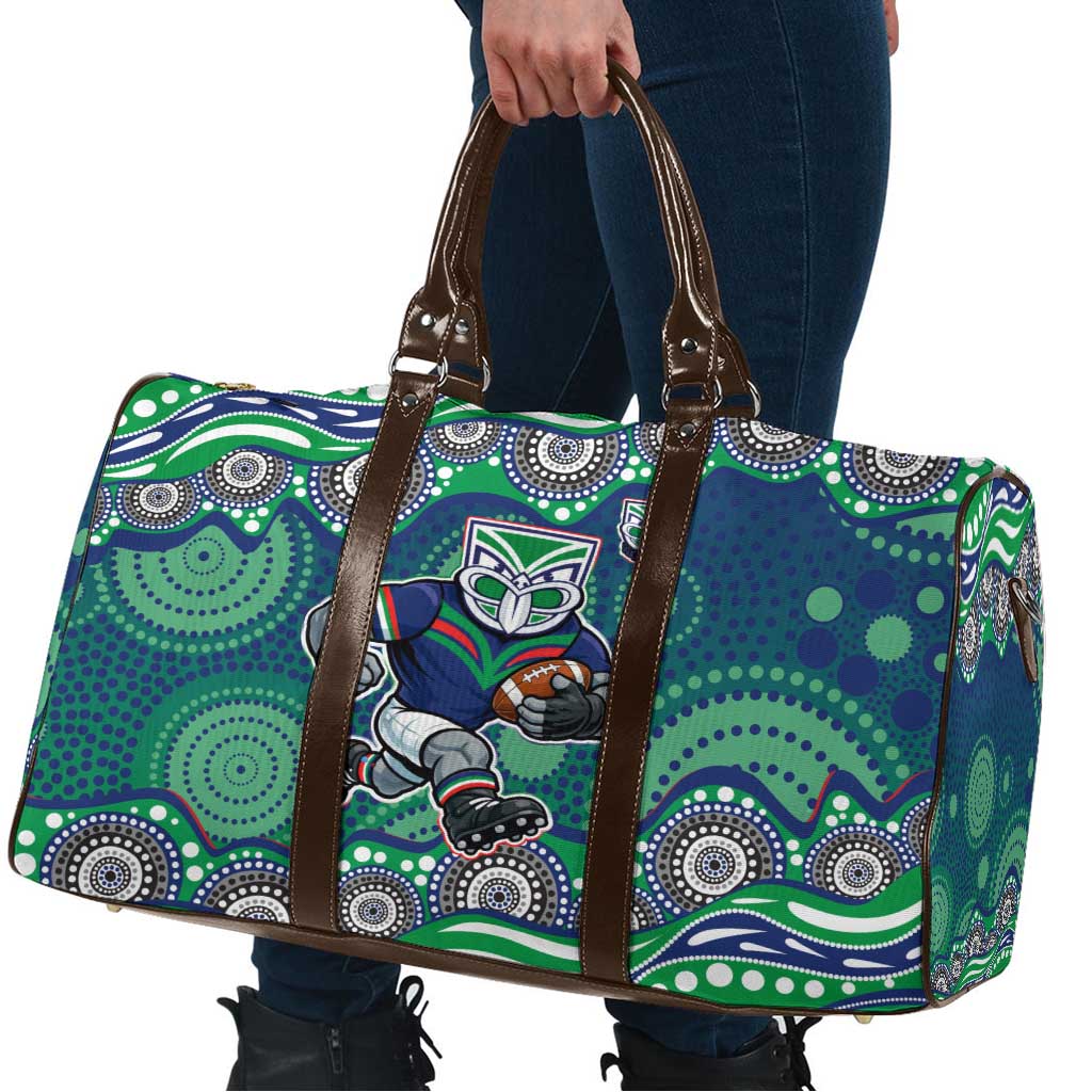 New Zealand Warriors Travel Bag Aboriginal Dot Pattern - Rugby Mascot Heritage Pride
