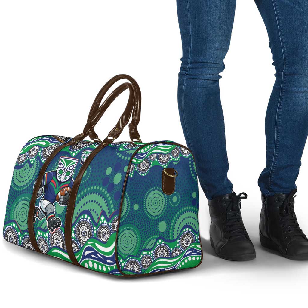 New Zealand Warriors Travel Bag Aboriginal Dot Pattern - Rugby Mascot Heritage Pride