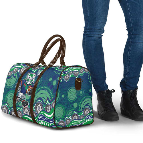 New Zealand Warriors Travel Bag Aboriginal Dot Pattern - Rugby Mascot Heritage Pride