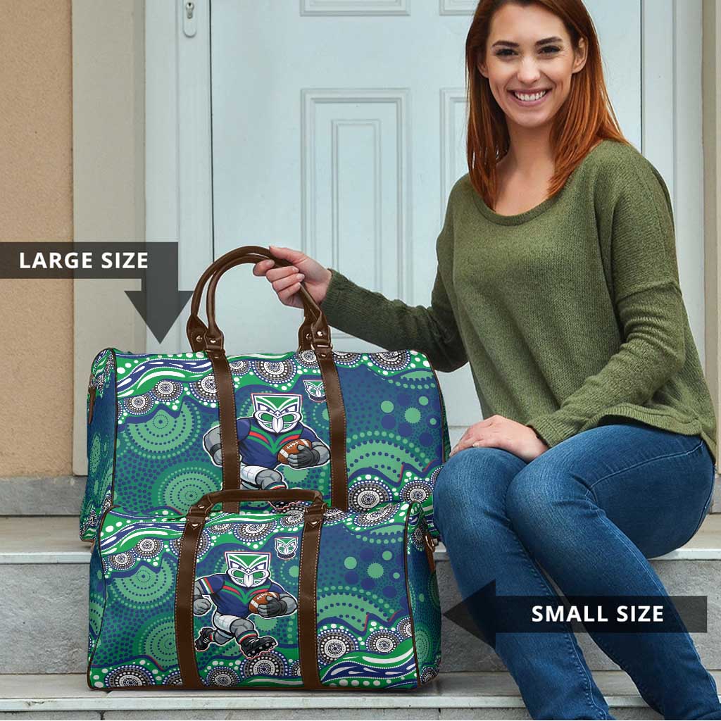 New Zealand Warriors Travel Bag Aboriginal Dot Pattern - Rugby Mascot Heritage Pride