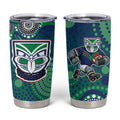 New Zealand Warriors Tumbler Cup Aboriginal Dot Pattern - Rugby Mascot Heritage Pride