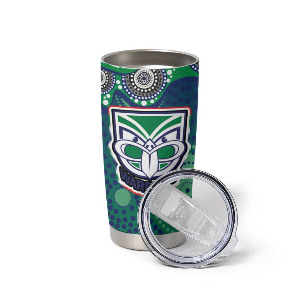 New Zealand Warriors Tumbler Cup Aboriginal Dot Pattern - Rugby Mascot Heritage Pride