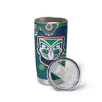 New Zealand Warriors Tumbler Cup Aboriginal Dot Pattern - Rugby Mascot Heritage Pride