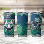 New Zealand Warriors Tumbler Cup Aboriginal Dot Pattern - Rugby Mascot Heritage Pride