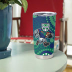 New Zealand Warriors Tumbler Cup Aboriginal Dot Pattern - Rugby Mascot Heritage Pride