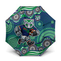 New Zealand Warriors Umbrella Aboriginal Dot Pattern - Rugby Mascot Heritage Pride