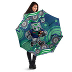 New Zealand Warriors Umbrella Aboriginal Dot Pattern - Rugby Mascot Heritage Pride