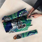 New Zealand Warriors Umbrella Aboriginal Dot Pattern - Rugby Mascot Heritage Pride