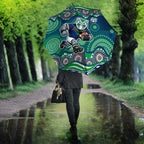 New Zealand Warriors Umbrella Aboriginal Dot Pattern - Rugby Mascot Heritage Pride