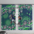 New Zealand Warriors Window Curtain Aboriginal Dot Pattern - Rugby Mascot Heritage Pride