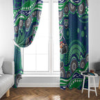 New Zealand Warriors Window Curtain Aboriginal Dot Pattern - Rugby Mascot Heritage Pride