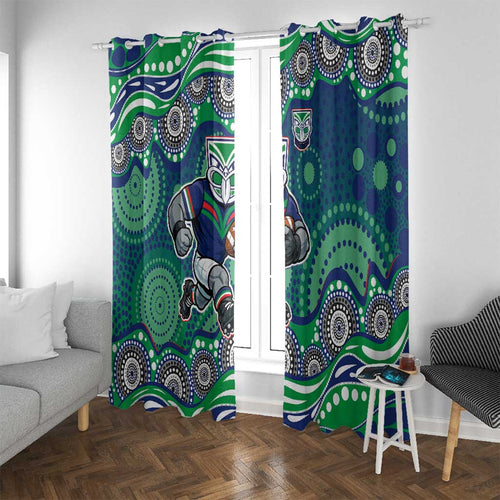 New Zealand Warriors Window Curtain Aboriginal Dot Pattern - Rugby Mascot Heritage Pride