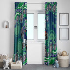 New Zealand Warriors Window Curtain Aboriginal Dot Pattern - Rugby Mascot Heritage Pride