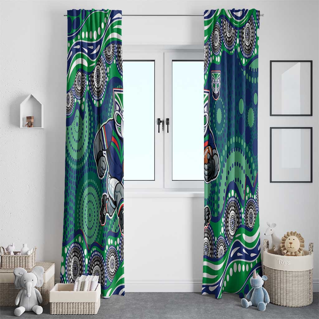 New Zealand Warriors Window Curtain Aboriginal Dot Pattern - Rugby Mascot Heritage Pride