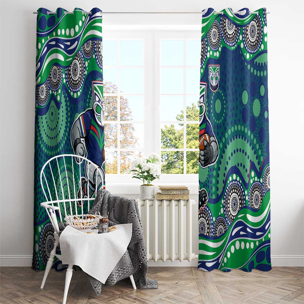 New Zealand Warriors Window Curtain Aboriginal Dot Pattern - Rugby Mascot Heritage Pride