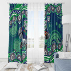 New Zealand Warriors Window Curtain Aboriginal Dot Pattern - Rugby Mascot Heritage Pride