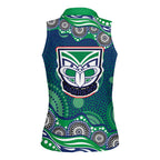 New Zealand Warriors Women Sleeveless Polo Shirt Aboriginal Dot Pattern - Rugby Mascot Heritage Pride
