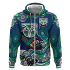New Zealand Warriors Zip Hoodie Aboriginal Dot Pattern - Rugby Mascot Heritage Pride