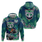 New Zealand Warriors Zip Hoodie Aboriginal Dot Pattern - Rugby Mascot Heritage Pride