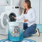 Personalized Cronulla Sutherland Sharks Laundry Basket Easter Mascot - Colorful Eggs Cartoon Style