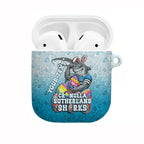 Personalized Cronulla Sutherland Sharks AirPods Case Easter Mascot - Colorful Eggs Cartoon Style