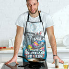 Personalized Cronulla Sutherland Sharks Apron Easter Mascot - Colorful Eggs Cartoon Style
