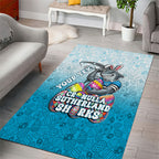 Personalized Cronulla Sutherland Sharks Area Rug Easter Mascot - Colorful Eggs Cartoon Style