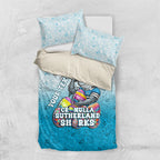 Personalized Cronulla Sutherland Sharks Bedding Set Easter Mascot - Colorful Eggs Cartoon Style