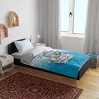 Personalized Cronulla Sutherland Sharks Bedding Set Easter Mascot - Colorful Eggs Cartoon Style