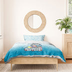 Personalized Cronulla Sutherland Sharks Bedding Set Easter Mascot - Colorful Eggs Cartoon Style