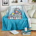 Personalized Cronulla Sutherland Sharks Blanket Easter Mascot - Colorful Eggs Cartoon Style
