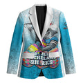 Personalized Cronulla Sutherland Sharks Blazer Easter Mascot - Colorful Eggs Cartoon Style