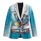 Personalized Cronulla Sutherland Sharks Blazer Easter Mascot - Colorful Eggs Cartoon Style