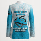 Personalized Cronulla Sutherland Sharks Blazer Easter Mascot - Colorful Eggs Cartoon Style