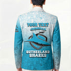 Personalized Cronulla Sutherland Sharks Blazer Easter Mascot - Colorful Eggs Cartoon Style