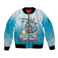 Personalized Cronulla Sutherland Sharks Bomber Jacket Easter Mascot - Colorful Eggs Cartoon Style