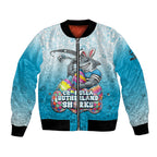 Personalized Cronulla Sutherland Sharks Bomber Jacket Easter Mascot - Colorful Eggs Cartoon Style