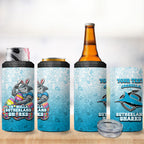 Personalized Cronulla Sutherland Sharks 4 in 1 Can Cooler Tumbler Easter Mascot - Colorful Eggs Cartoon Style
