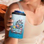 Personalized Cronulla Sutherland Sharks 4 in 1 Can Cooler Tumbler Easter Mascot - Colorful Eggs Cartoon Style