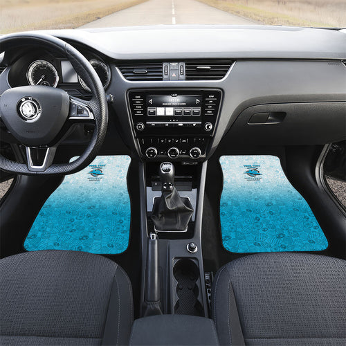 Personalized Cronulla Sutherland Sharks Car Mats Easter Mascot - Colorful Eggs Cartoon Style