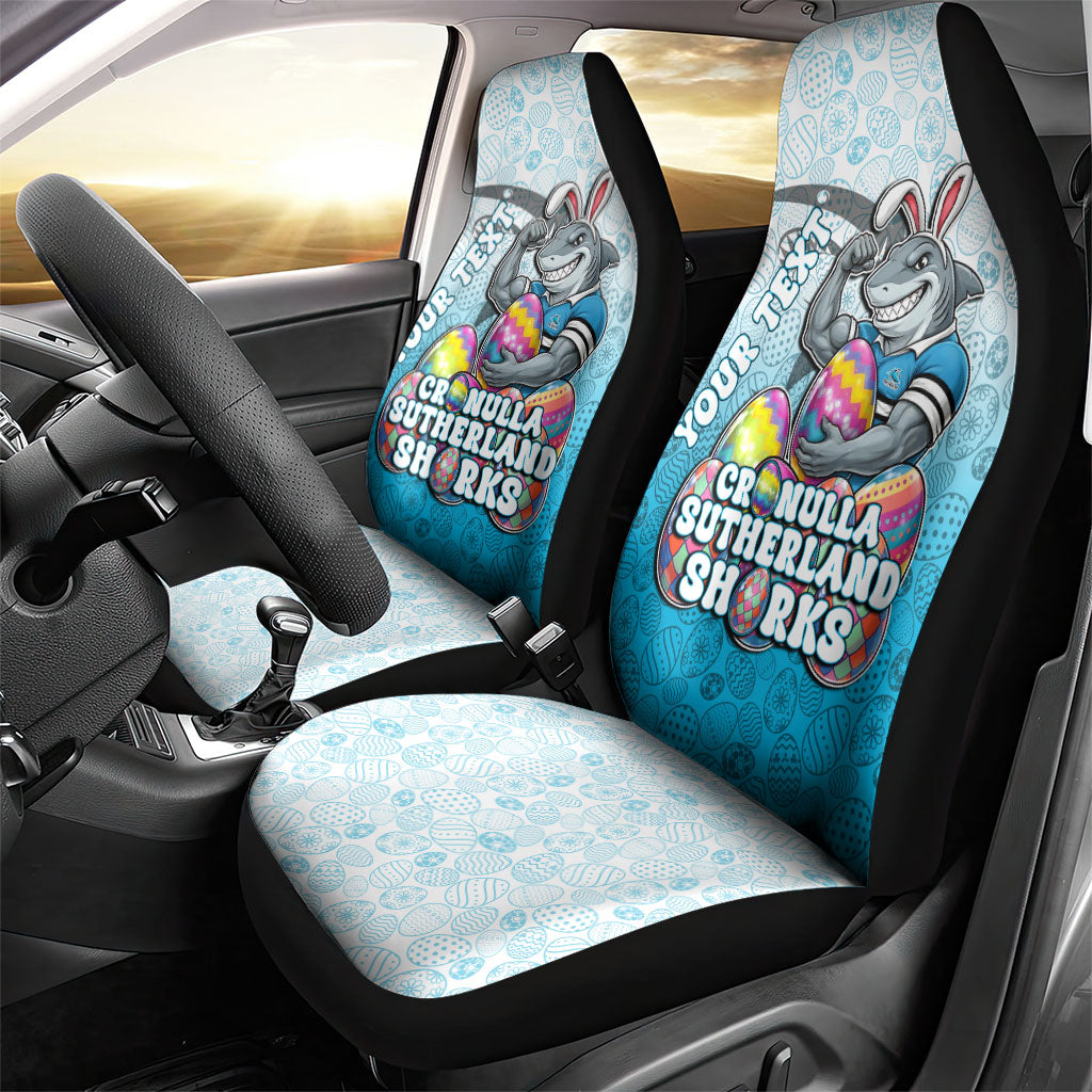 Personalized Cronulla Sutherland Sharks Car Seat Cover Easter Mascot - Colorful Eggs Cartoon Style