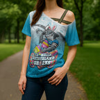 Personalized Cronulla Sutherland Sharks Cross Shoulder Shirt Easter Mascot - Colorful Eggs Cartoon Style