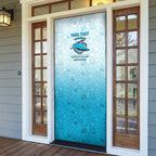 Personalized Cronulla Sutherland Sharks Door Cover Easter Mascot - Colorful Eggs Cartoon Style