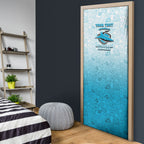 Personalized Cronulla Sutherland Sharks Door Cover Easter Mascot - Colorful Eggs Cartoon Style
