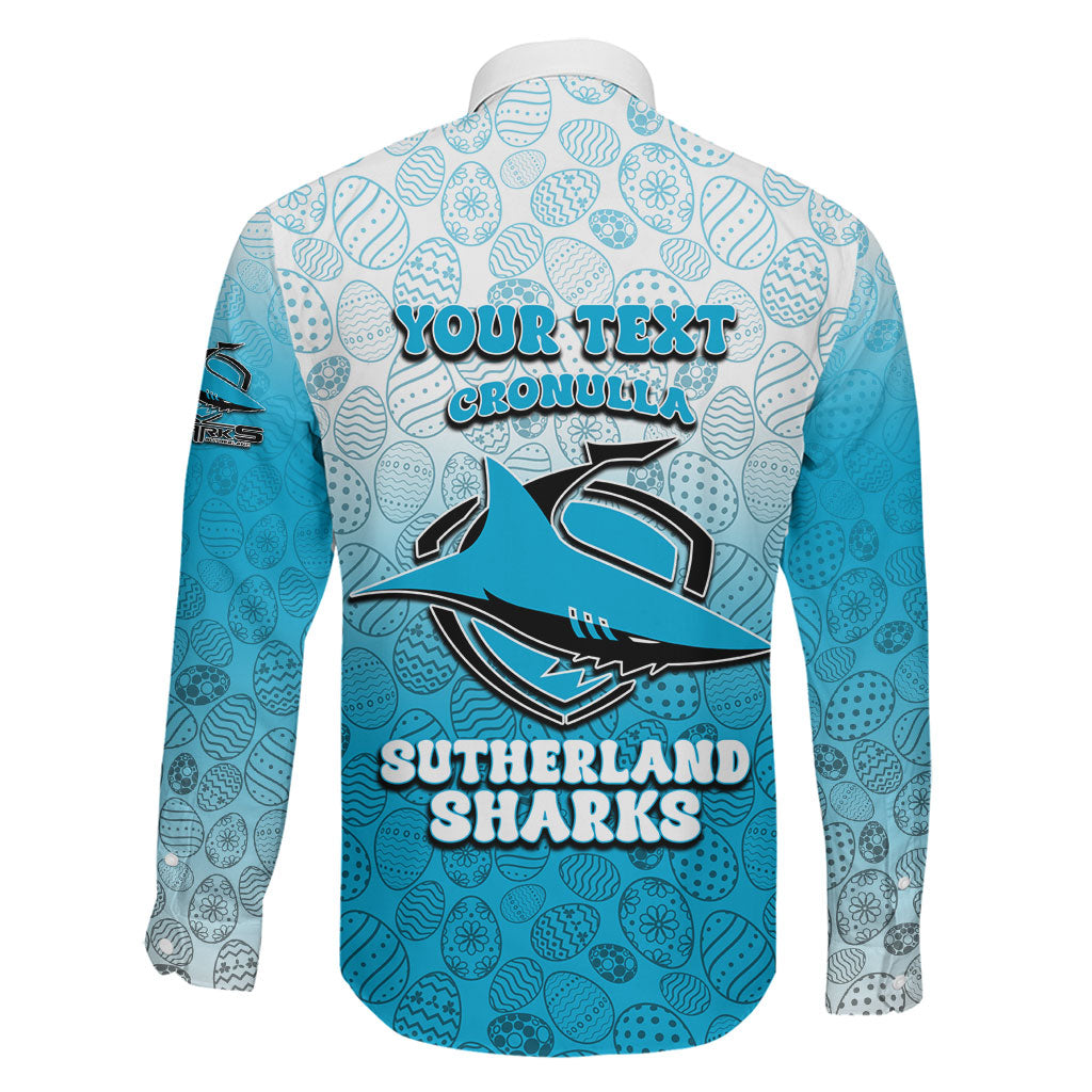 Personalized Cronulla Sutherland Sharks Family Matching Mermaid Dress and Hawaiian Shirt Easter Mascot - Colorful Eggs Cartoon Style
