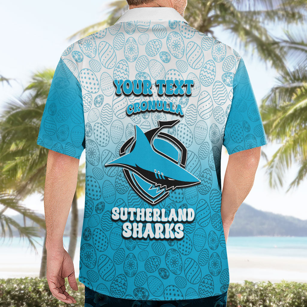 Personalized Cronulla Sutherland Sharks Hawaiian Shirt Easter Mascot - Colorful Eggs Cartoon Style