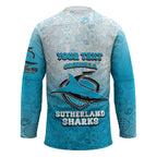 Personalized Cronulla Sutherland Sharks Hockey Jersey Easter Mascot - Colorful Eggs Cartoon Style